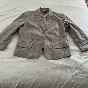 New York & Company Gray Striped Blazer